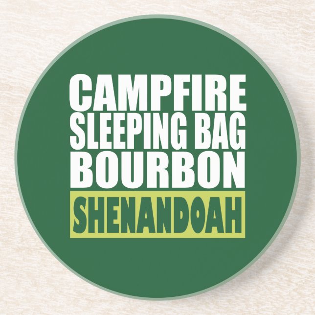 Posavasos De Arenisca Bolsa de dormir sobre fuego de fuego Bourbon Shena (Frente)
