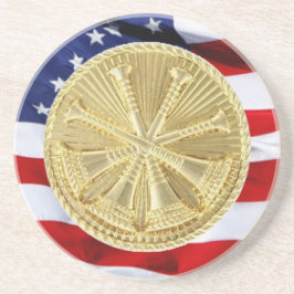 Posavasos De Arenisca Bombero 4 Medallón Bugle Gold