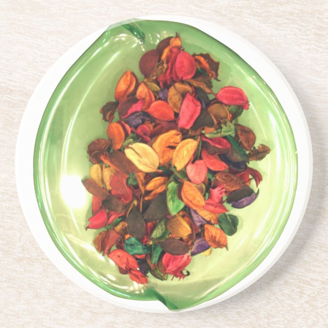 Posavasos De Arenisca Bonito diseño de rosa colorido (Frente)