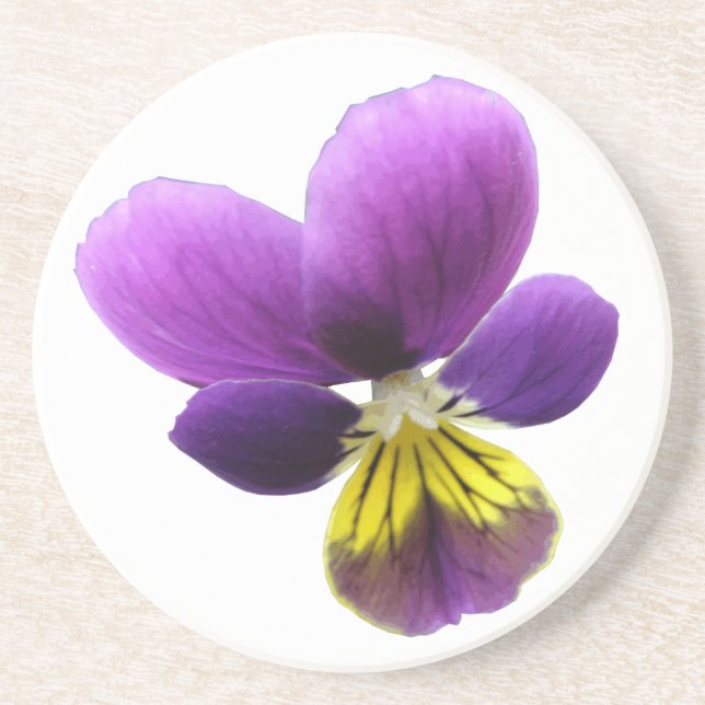 Posavasos De Arenisca Bonito Pansy Coasters (Frente)
