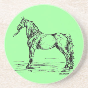 Posavasos De Arenisca Bosquejo simple del caballo de Morgan