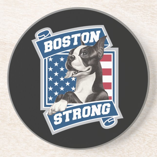 POSAVASOS DE ARENISCA BOSTON STRONG TERRIER (Frente)
