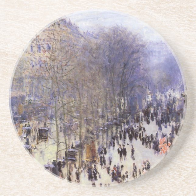Posavasos De Arenisca Boulevard des Capucines por Claude Monet, Bella Ar (Frente)