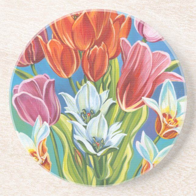 Posavasos De Arenisca Bouquet en la frontera III (Frente)