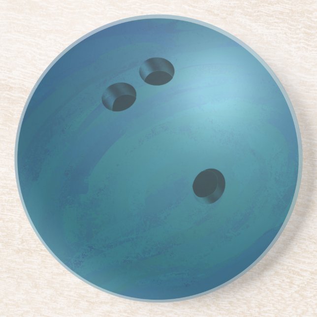 Posavasos De Arenisca Bowling Ball Blue (Frente)