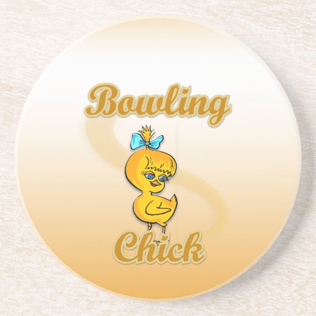 Posavasos De Arenisca Bowling Chick (Frente)