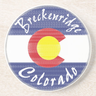 Posavasos De Arenisca Breckenridge Colorado, la bandera de los círculos