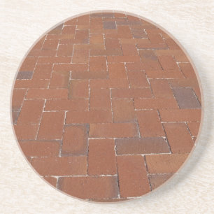 Posavasos De Arenisca Brick, Rock, Stone Series—Red Brick Coaster