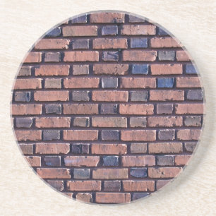 Posavasos De Arenisca Brick, Rock, Stone Series—Red Brick Coaster