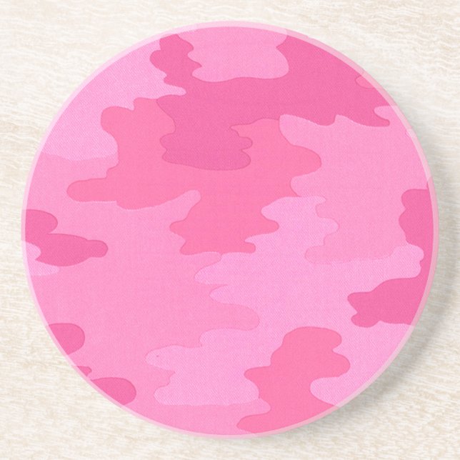 Posavasos De Arenisca Bright Pink Camouflation Coaster (Frente)