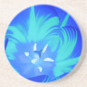 Posavasos De Arenisca Brillantes Tulipanes Azules