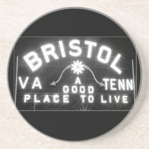 Posavasos De Arenisca Bristol Virginia Tennessee - Cartel de eslogan en