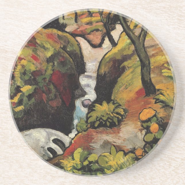 Posavasos De Arenisca Brook forestal de agosto Macke Expressionismo Vint (Frente)