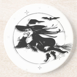 Posavasos De Arenisca Bruja de Halloween