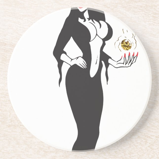 Posavasos De Arenisca bruja vamp de halloween (Frente)