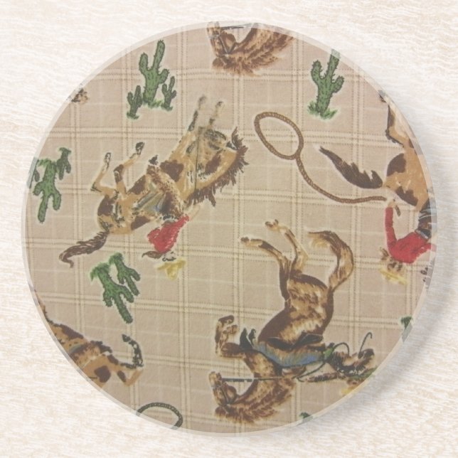 Posavasos De Arenisca Bucking Bronco (Frente)