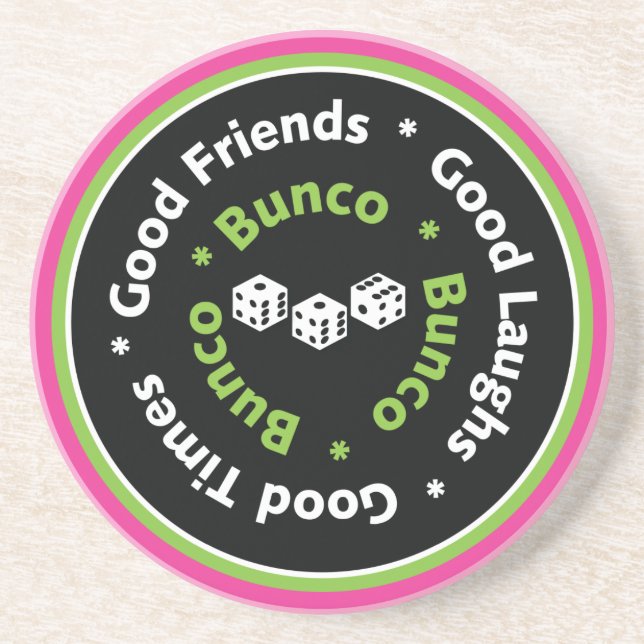 Posavasos De Arenisca buenos amigos del bunco (Frente)