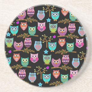 Posavasos De Arenisca búhos felices