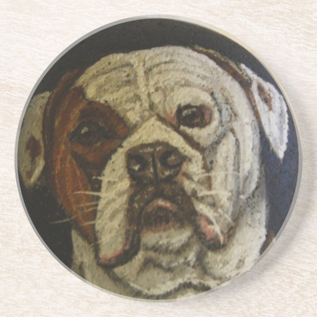 Posavasos De Arenisca Bulldog americano (Frente)