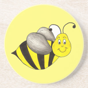 Posavasos De Arenisca Bumble amarillo negro abeja Bumblebee insecto Buzz