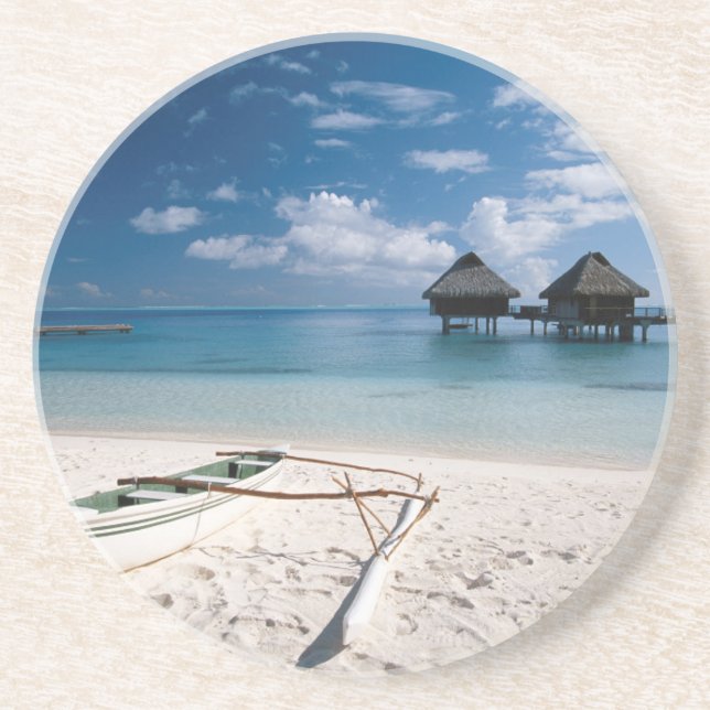 Posavasos De Arenisca Bungalows de la playa de Motu Toopua (Frente)
