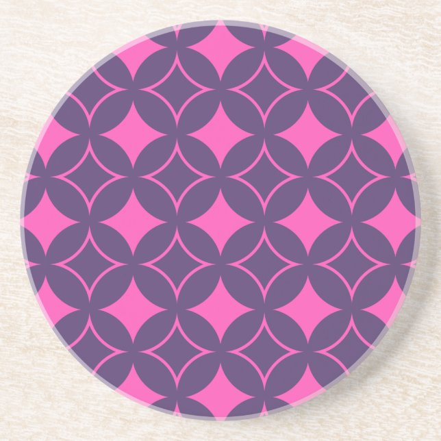 Posavasos De Arenisca Buques rosa y morado (Frente)