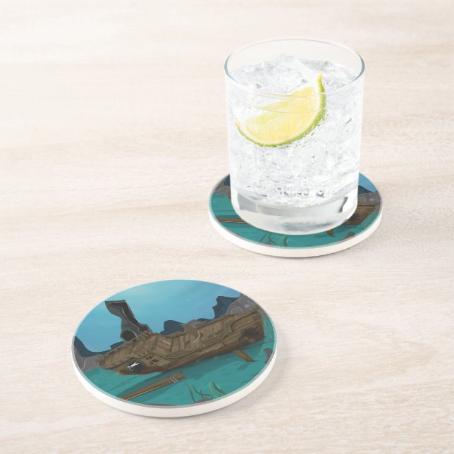 Posavasos De Arenisca Buques subacuáticos (Lado)