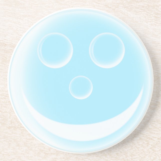 Posavasos De Arenisca Burbuja sonriente (Frente)