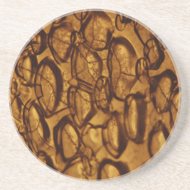 Posavasos De Arenisca Burbujas doradas (Frente)