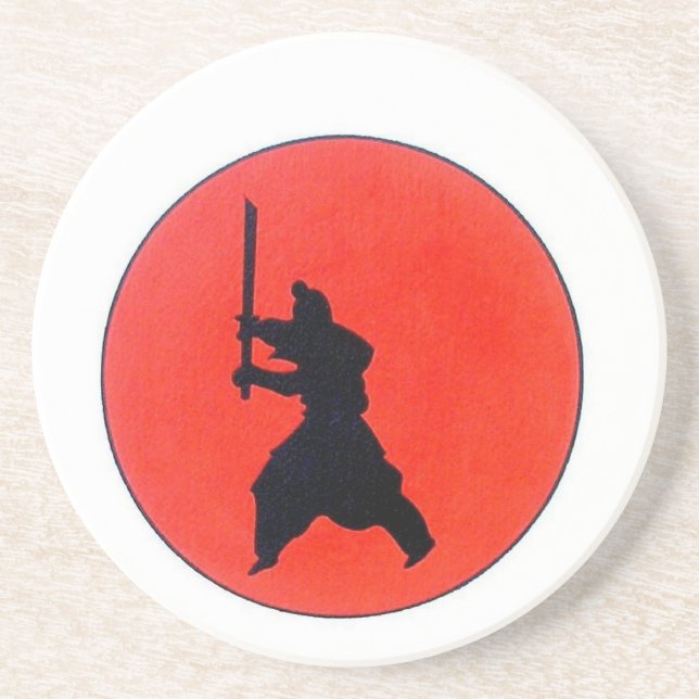 Posavasos De Arenisca Bushido japonés (Frente)