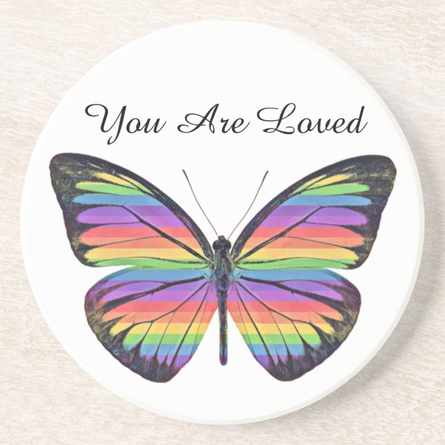 Posavasos de arenisca Butterfly You Are Loved (Frente)
