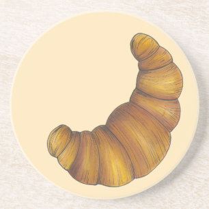 Posavasos De Arenisca Buttery Flaky Golden Croissant French Pastry Food