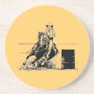 Posavasos De Arenisca Caballo de Carreras de barril