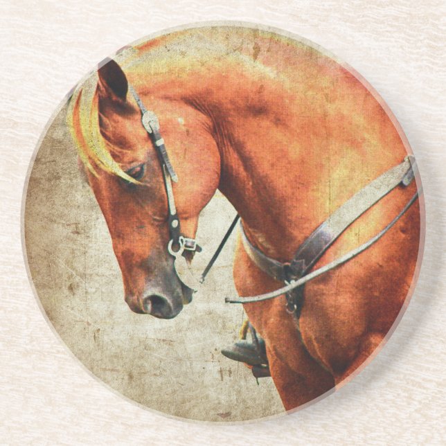 Posavasos De Arenisca Caballo Occidental (Frente)