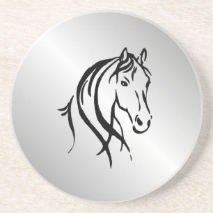 Posavasos De Arenisca Cabeza de caballo con plata
