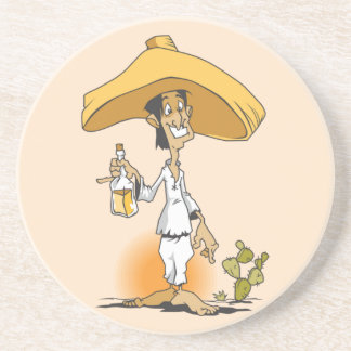 Posavasos De Arenisca Cactus, Tequila, Hombre Sombrero