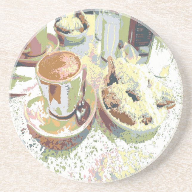 Posavasos De Arenisca Café Nueva Orleans (Frente)