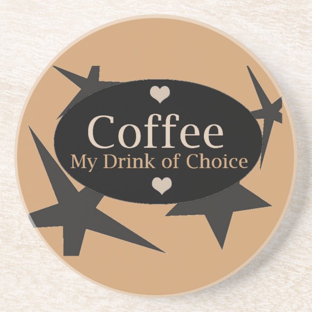 Posavasos De Arenisca Café Y Estrellas (Frente)