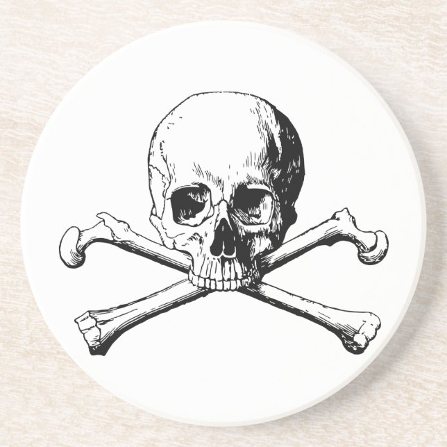 Posavasos De Arenisca Calavera cruzada (Frente)