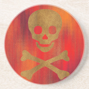 Posavasos De Arenisca Calavera y huesos