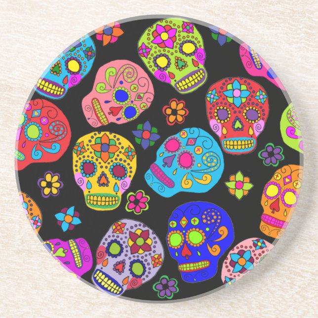 Posavasos De Arenisca Calaveras de azúcar (Frente)