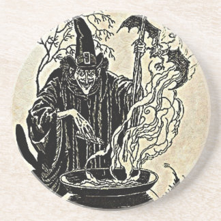 Posavasos De Arenisca Caldera de las brujas de Halloween