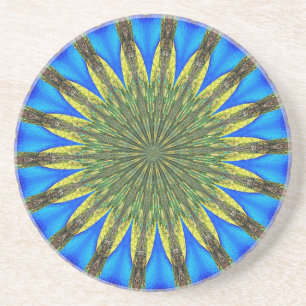 Posavasos De Arenisca Caleidoscopio de Feather de Peacock 3