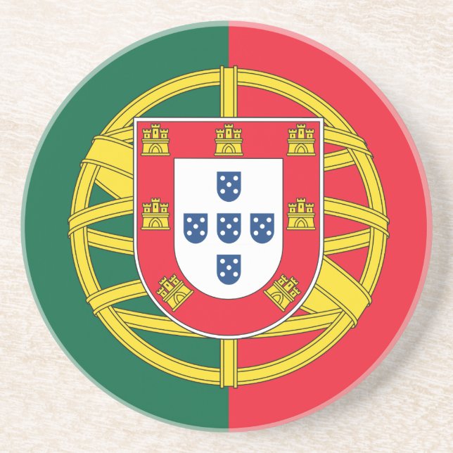 Posavasos De Arenisca Calidad de la bandera portuguesa (Frente)