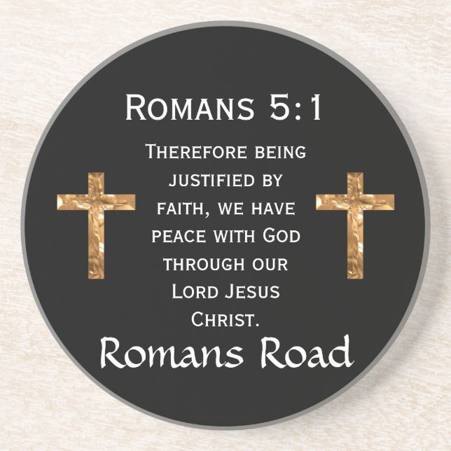 Posavasos De Arenisca Camino de los romanos, 5:1 de los romanos (Frente)