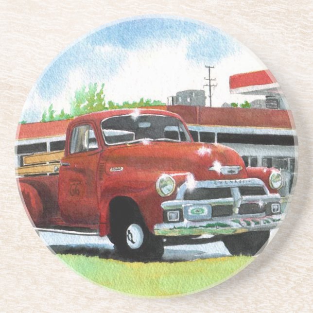 Posavasos De Arenisca Camión 1954 de Chevy de la antigüedad (Frente)