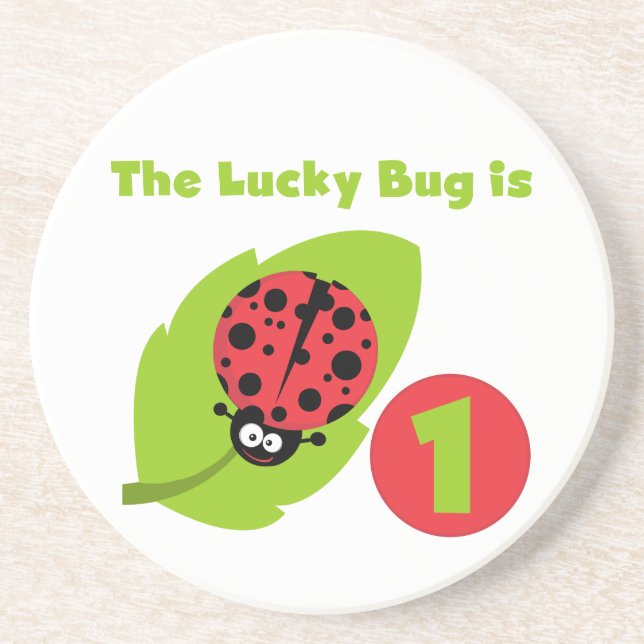 Posavasos De Arenisca Camisetas y regalos de cumpleaños de Lucky Bug (Frente)