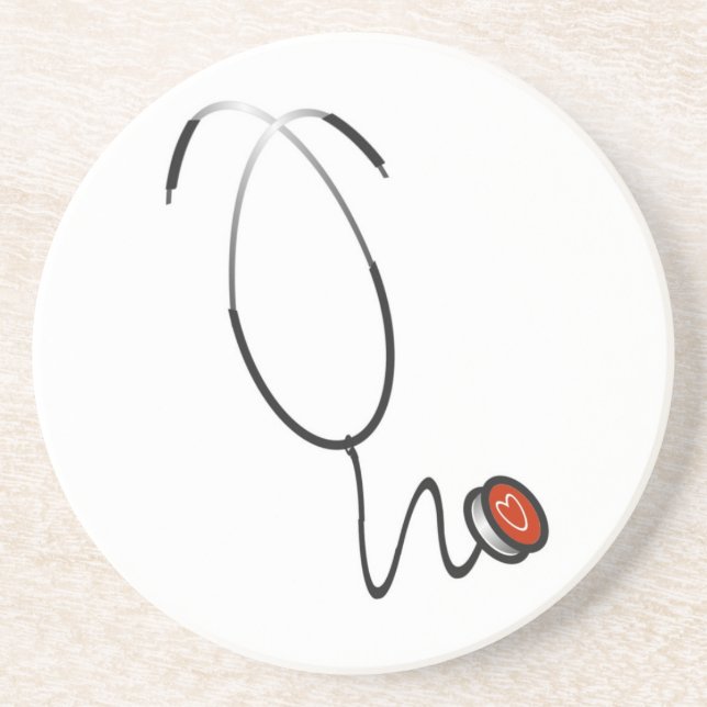Posavasos De Arenisca Camisetas y regalos de estetioscopio (Frente)