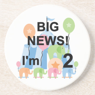 Posavasos De Arenisca Camisetas y regalos del 2º cumpleaños de Big News 