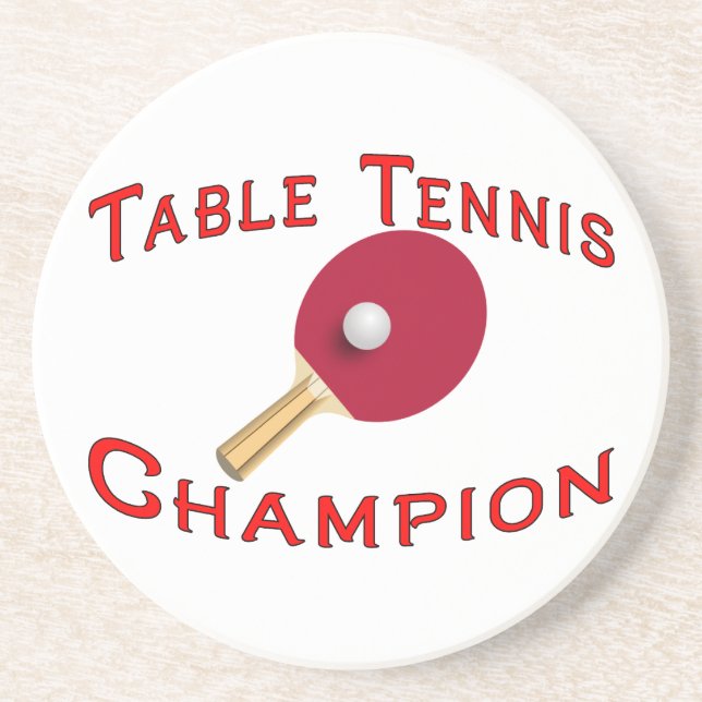 Posavasos De Arenisca Campeón de los tenis de mesa (Frente)